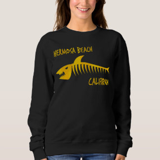 Moletom Hermosa Beach California Shark Skeleton Amber Prin