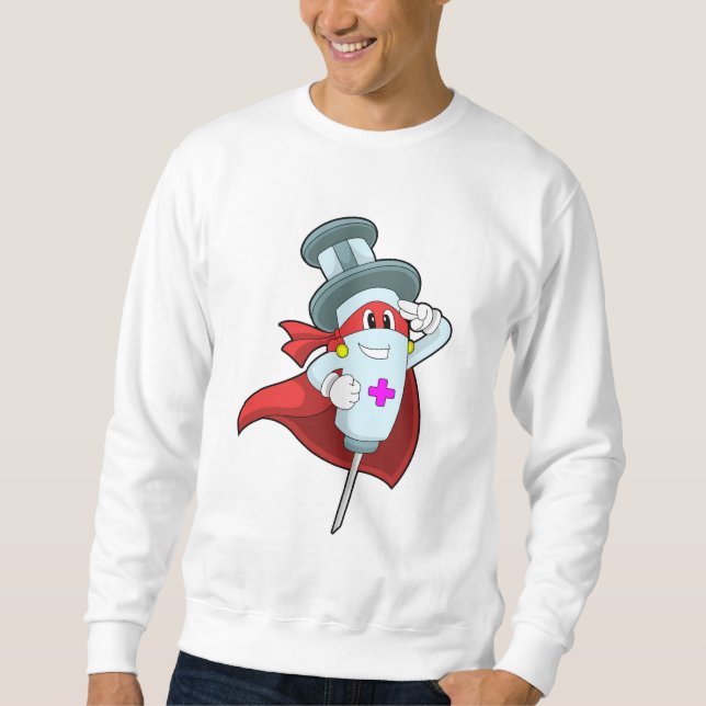 Moletom Herói como Enfermeira com Seringa (Frente)