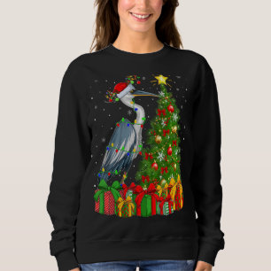 Moletom Heron Bird Xmas Holiday Papais noeis Heron Natal T