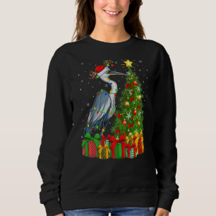 Moletom Heron Bird Xmas Holiday Papais noeis Heron Natal T