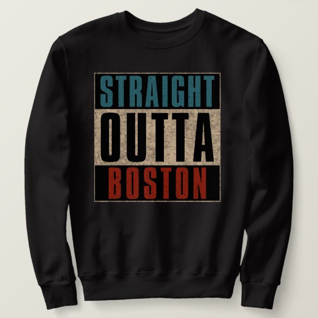 Moletom Hetero Outta Boston Massachusetts MÃES EUA (Frente do Design)