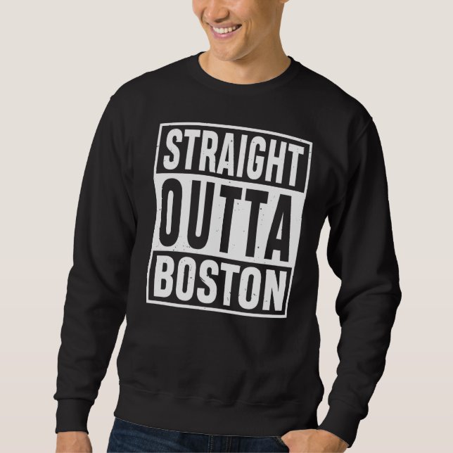 Moletom Hetero Outta Boston Massachusetts Visitantes Tee (Frente)