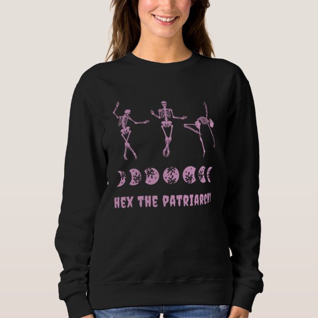 Moletom Hex The Patriarchy Goth Feminism Pink Dancing Skel (Frente)