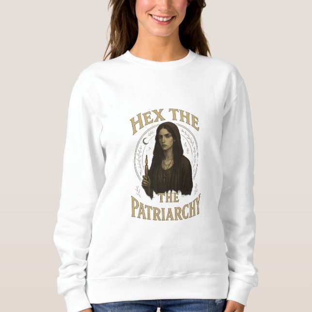 Moletom Hex the Patriarchy – Wiccan Witch Illustration  (Frente)