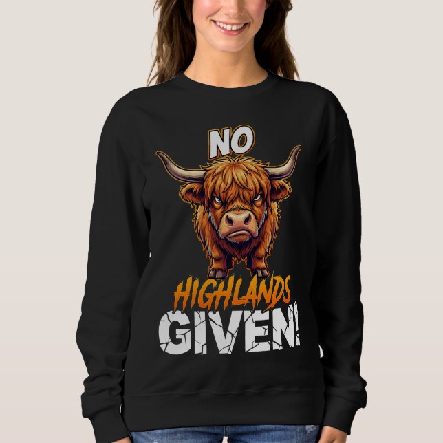 Moletom Highland Cow No Highlands Given Funny Sarcastic (Frente)