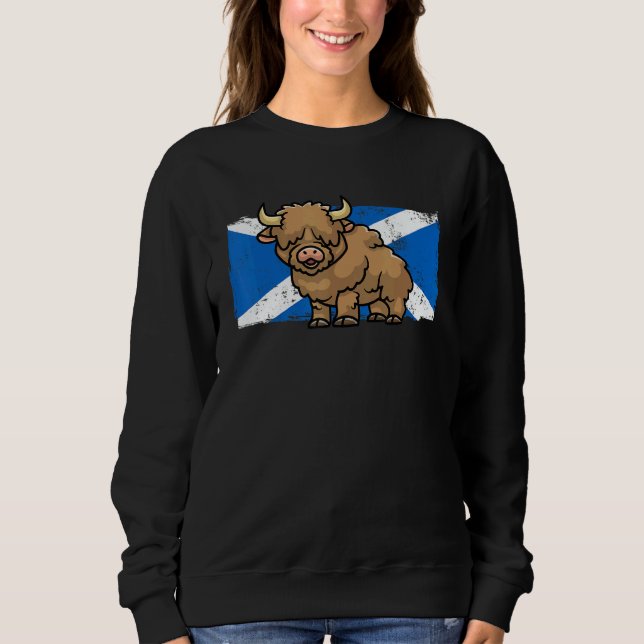 Moletom Highland Cow   Scotland Flag Scottish Farmer Rodeo (Frente)