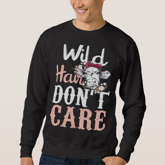 Moletom Highland Cow Wild Hair Don't Care (Frente)