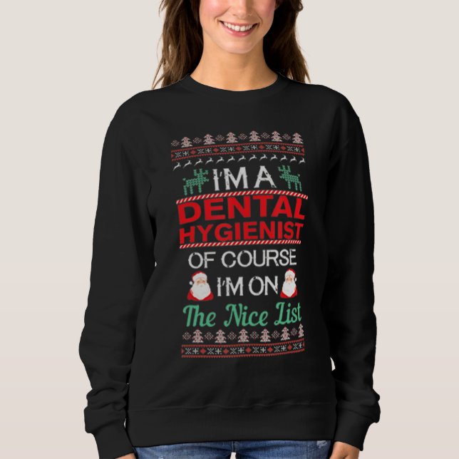 Moletom Higienista Dental Engraçado de Natal Feio (Frente)