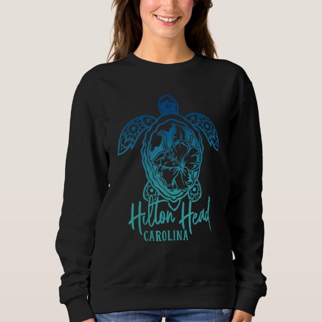 Moletom Hilton Head Sea Turtles Carolina Turtle E Flor (Frente)