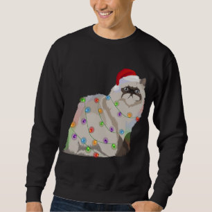 Moletom Himalaia Cat Natal Luzes Xmas Cat Lover