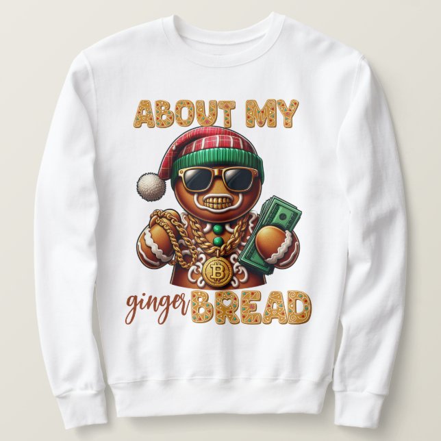 Moletom Hip Hop Gingerpão Homem Engraçado Natal Urbano (Frente do Design)