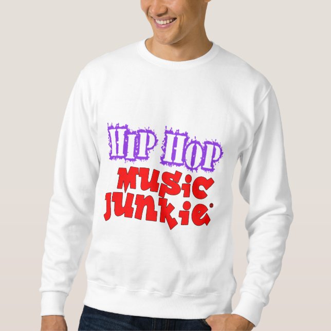 Moletom Hip Hop Music Junkie Purple Red Logo (Frente)