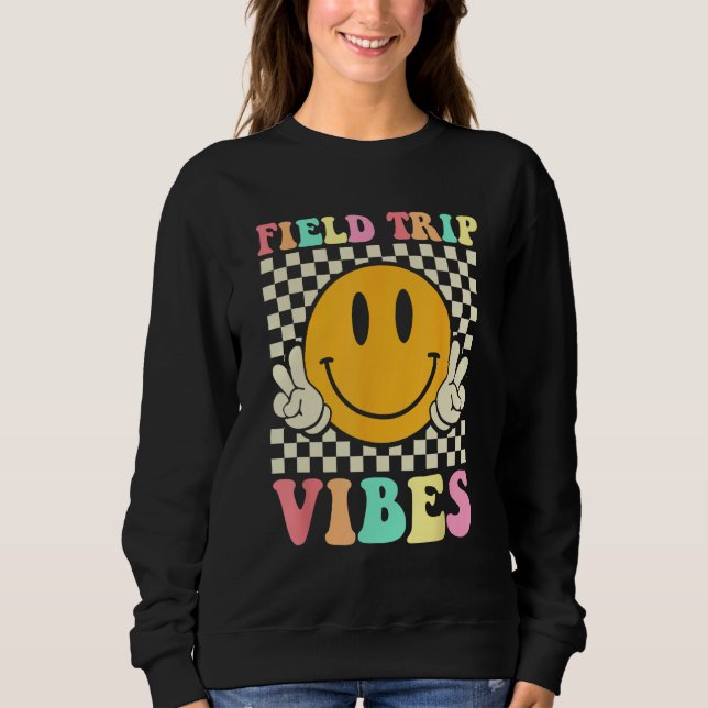 Moletom Hippie Field Trip Vibes For Teacher Kids Field Day (Frente)