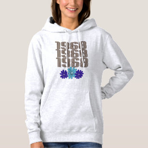 Moletom Hippie Flower Power Sign Aqua Purple, 1968