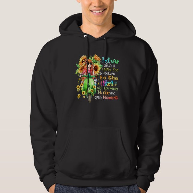 Moletom Hippie Girl Vive Com Um Espírito Para Adventure Hi (Frente)