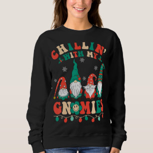 Moletom Hippie Groovy Chillin Com Meus Gnomies Papai Noel