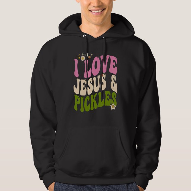 Moletom Hippie Groovy Eu Amo Picles & Jesus Picles Retro  (Frente)