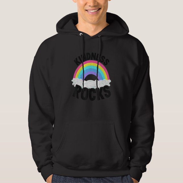 Moletom Hippie Retro Teacher Anti Bullying Rainbow Kindnes (Frente)