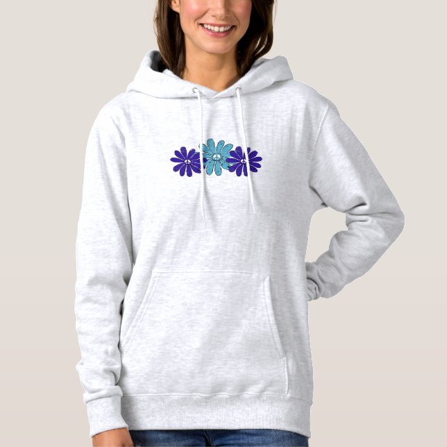 Moletom Hippie - Sinal de Paz Flor Potência Aqua Roxo (Frente)