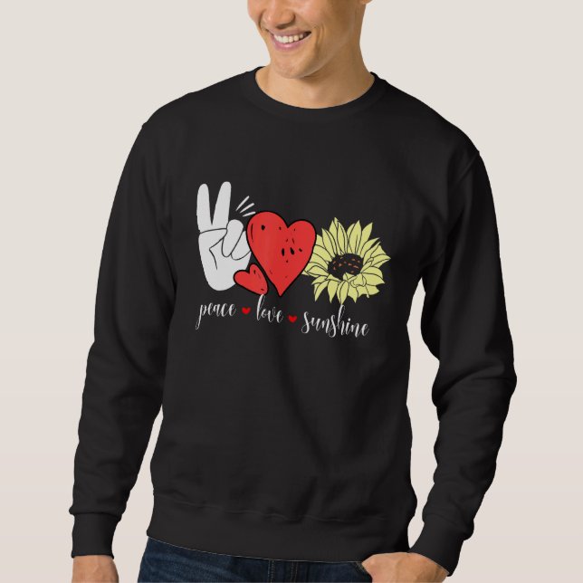 Moletom Hippie Sunflower Heart and Peace Sign Love Sunshin (Frente)