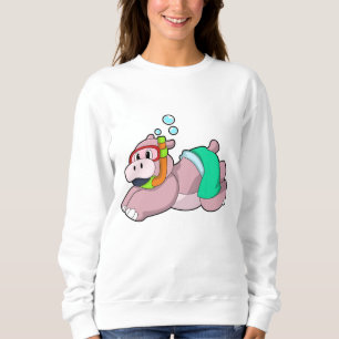 Moletom Hippo em mergulho com Snorkel