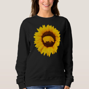 Moletom Hippopotamus Gift Para Mulheres Cavalo Rio Sunflo