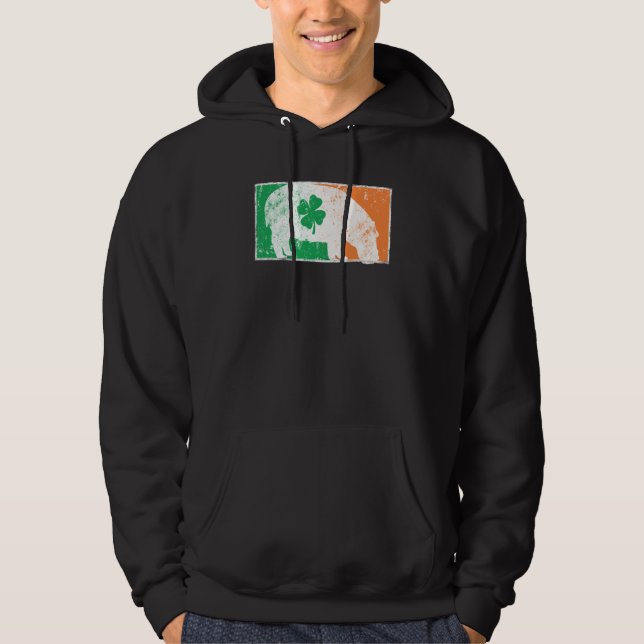 Moletom Hippopotamus St Patrick's Day Irish Flag C Distres (Frente)