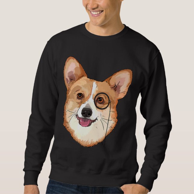Moletom Hipster Corgi Com Monocles Corgi (Frente)