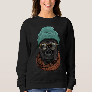Moletom Hipster Gorilla Animal Vestindo Óculos Macaco Gori