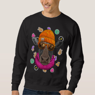 Moletom Hipster Vaca Geek Óculos Nerd Fazenda Amor Animal