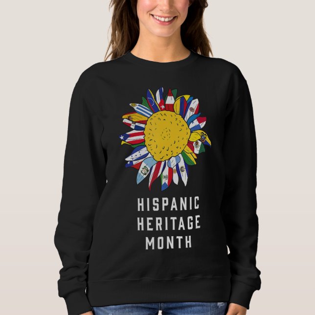 Moletom Hispanic Heritage Month Latino Countries Flags Ret (Frente)