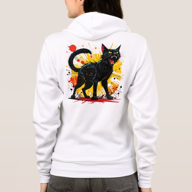 Moletom Hissing Defensive Black Cat Women's (Verso)