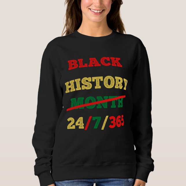 Moletom História Negra Mês 24/7/365 - HISTÓRIA NEGRA (Frente)