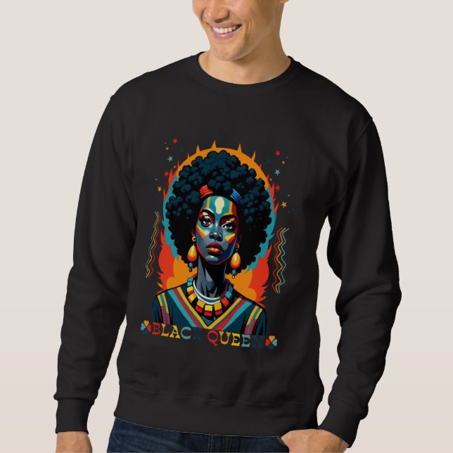 Moletom História Negra Mês Rainha Negra Afro-Americana J (Frente)