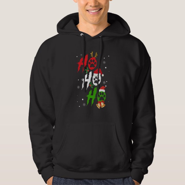 Moletom Ho Ho Ho Paw Christmas  Dog   For Men Women (Frente)