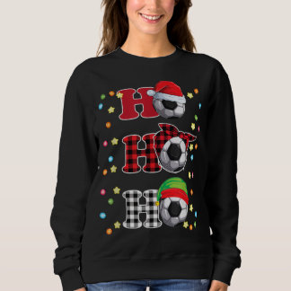 Moletom Ho Ho Ho Santa Red Plaid Christmas Lights Pajama S