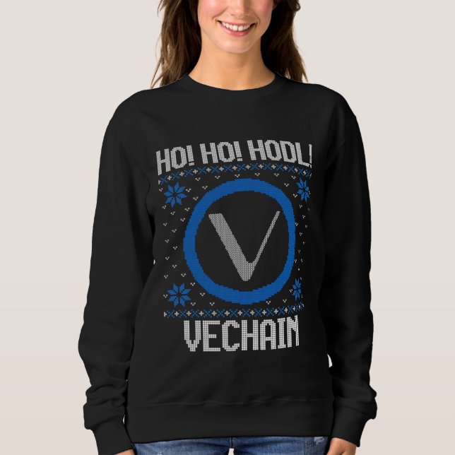 Moletom Ho Ho HODL Vechain  Fun Vechain Cryptocurrency Gea (Frente)