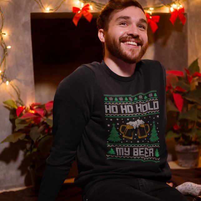 Moletom Ho Ho Hold My Beer Funny Christmas  (Criador carregado)