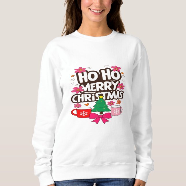 Moletom Ho Ho Merry Christmas – Cozy Holiday Vibes (Frente)