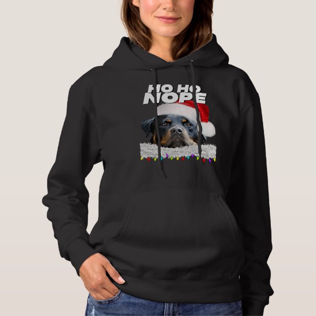 Moletom Ho Ho Nope Rottweiler Bonito de Natal (Frente)