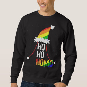 Moletom Ho Homo Raparigas Santa Hat Orgulho LGBT Natal Fl