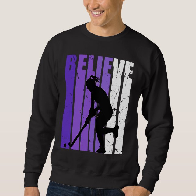 Moletom Hockey Believe Silhouette Colorful Purple (Frente)