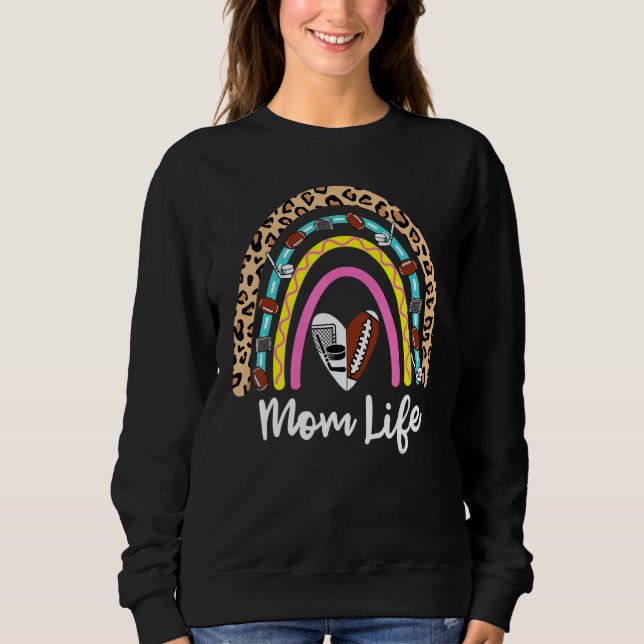 Moletom Hockey com futebol Mãe Boho Rainbow (Frente)