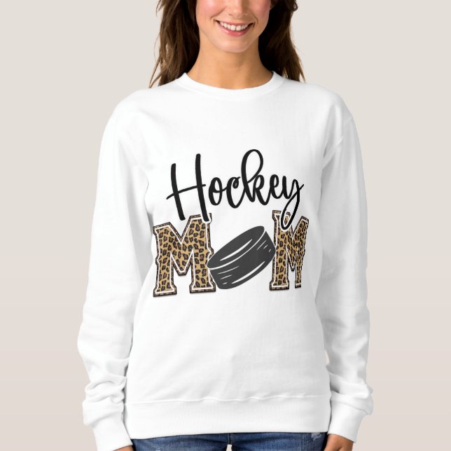 Moletom Hockey com Hóquei em Gelo da Mãe Leopardo Imprime  (Frente)