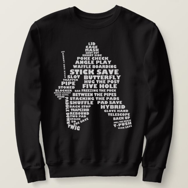 Moletom Hockey Goalie Word Art (Frente do Design)