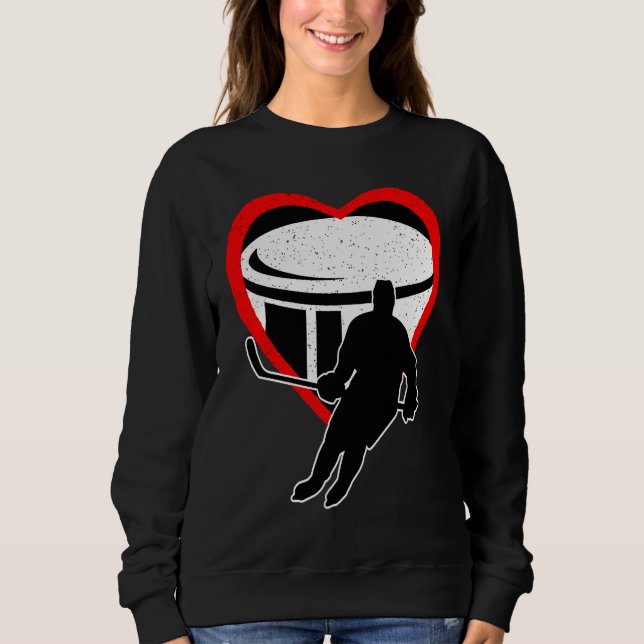 Moletom Hockey Heart Sport Love Anti Valentines Day (Frente)