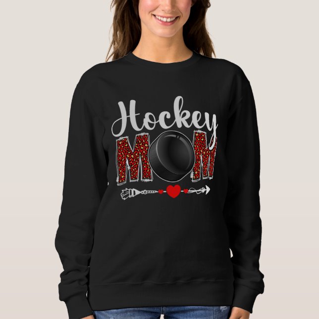 Moletom Hockey Mom Leopard  Sports Players Mother s Day (Frente)