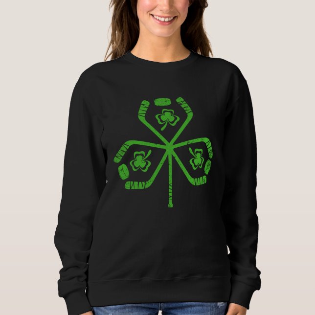 Moletom Hockey  Retro Shamrock Irish C St Patricks Day (Frente)