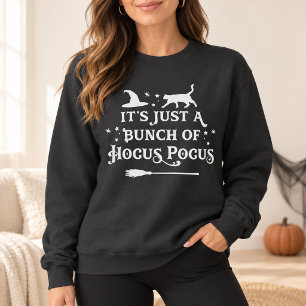 Moletom Hocus Pocus Bruxa Gato Cinza Escuro Feminino Hallo