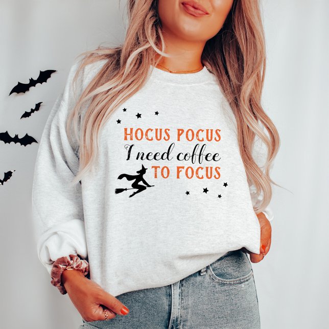 Moletom Hocus Pocus Café Foco Laranja Mulheres Halloween (Criador carregado)